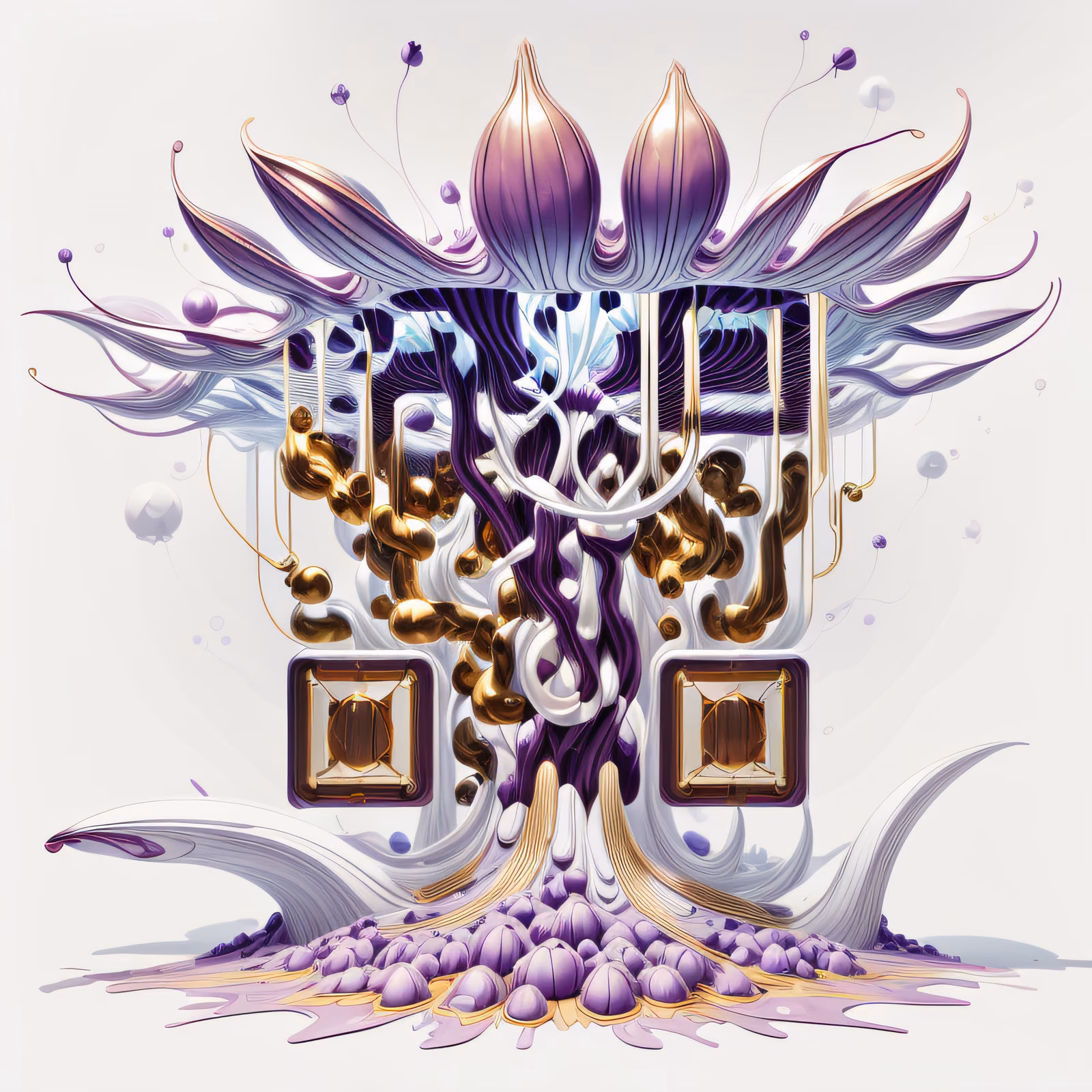 Инопланетный цветок: сюрреалистичный 3D QR-код для постеров — изображение 1