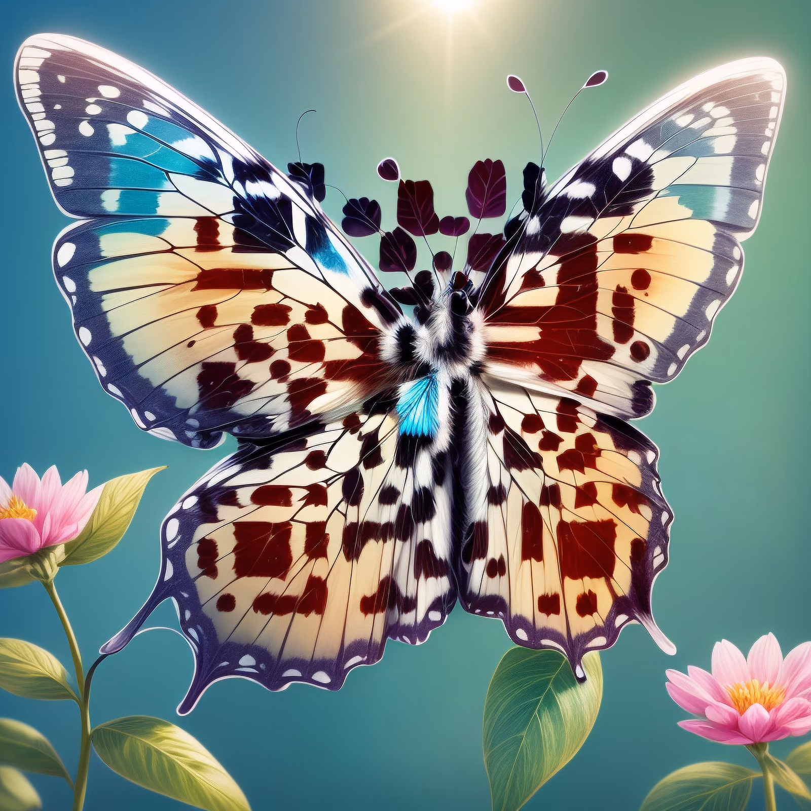 Butterfly Pink Flowers Digital Painting QR Code Art — image 1