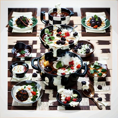 South Indian Food Spread Photorealistic QR Code for Restaurant Menus