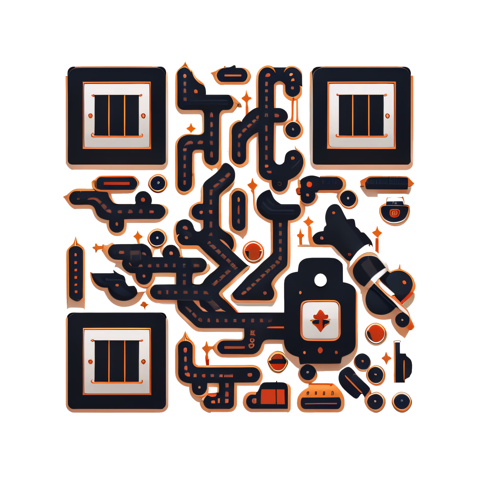 Fire Station Icon Vector QR Code for Stickers — image 1