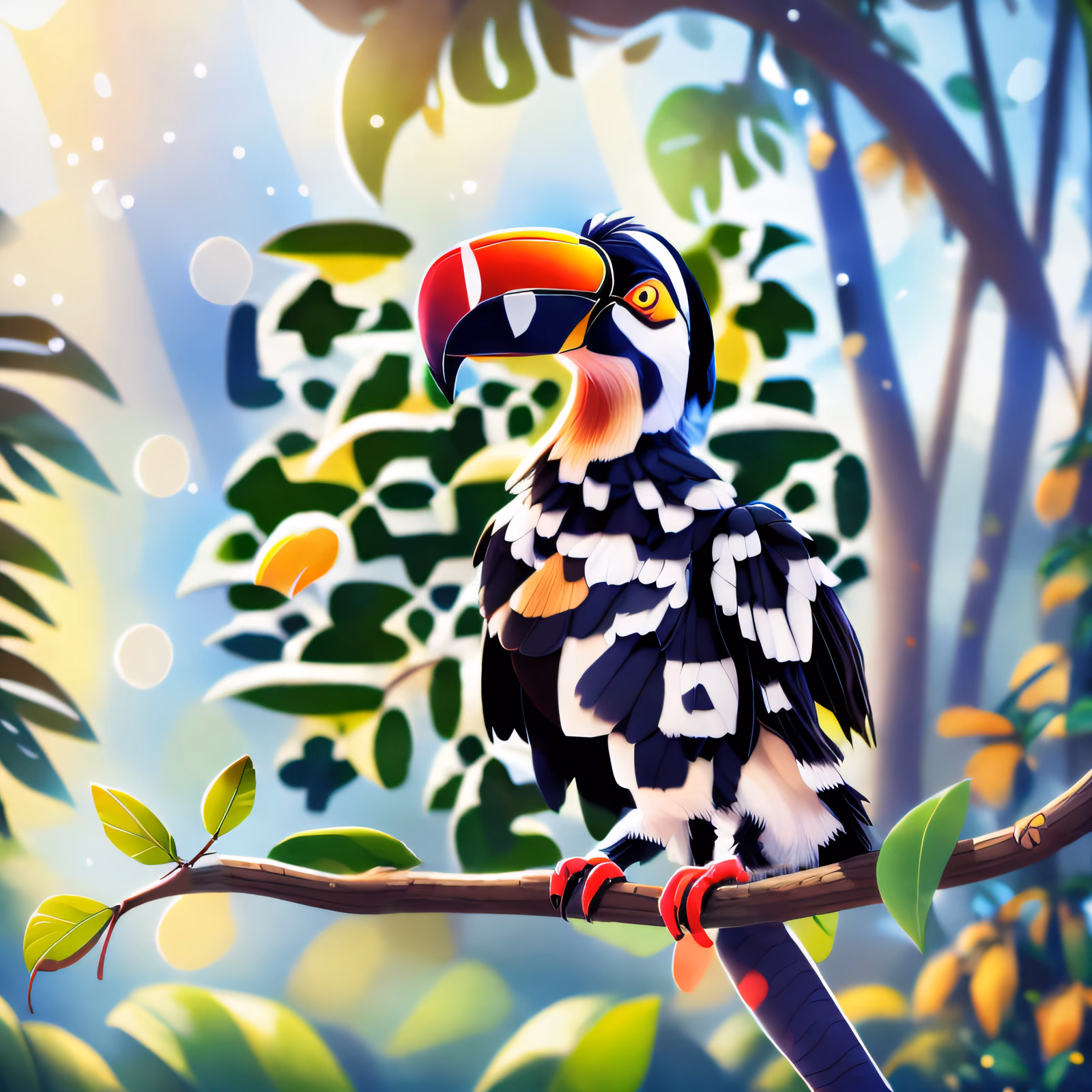 Toucan on Branch 3D Stylized QR Code Art — image 1