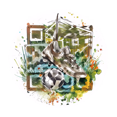 Soccer Cleat and Goal Watercolor QR Code for Stickers — image 1