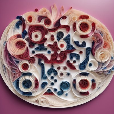 Coiled Paper Quilling Swirls Abstract QR Code Art