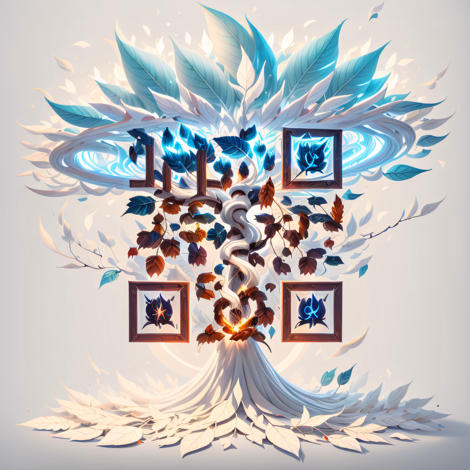 Дерево из вихря листьев: 3D QR-код для постеров — изображение 1