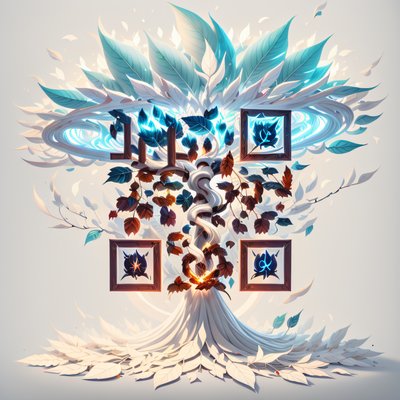 落叶旋风树3D二维码艺术海报