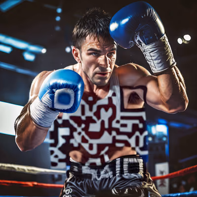 Boxer in Ring Photorealistic QR Code for Posters — image 1