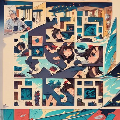 Graphic Novel Comic Panels QR Code for Posters