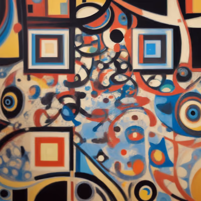 Concentric Squares Abstract Oil Painting QR Code Art — image 1