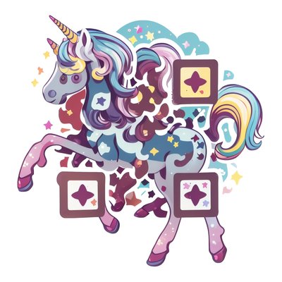 Cute Abstract Unicorn Vector QR Code for Stickers