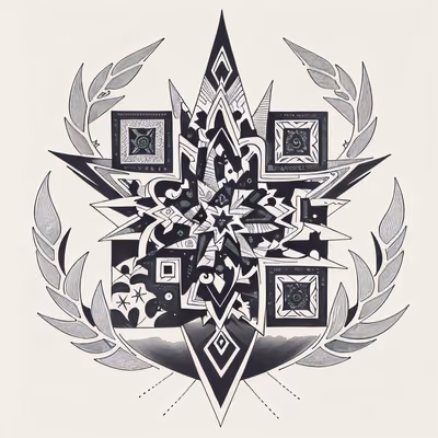Племенная звезда: эмблема для тату, QR-код для временных татуировок — изображение 1