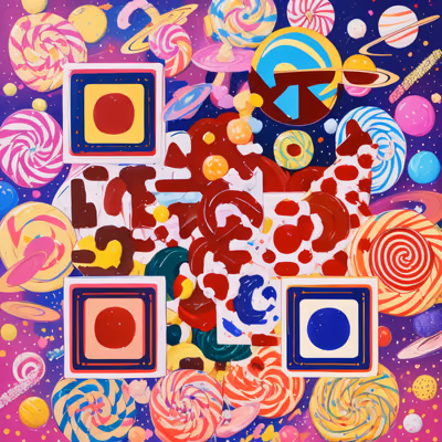 Candy Planets Pop Art QR Code for Packaging — image 1