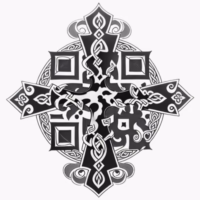 Celtic Cross Knotwork Tattoo QR Code for Temporary Tattoos — image 1