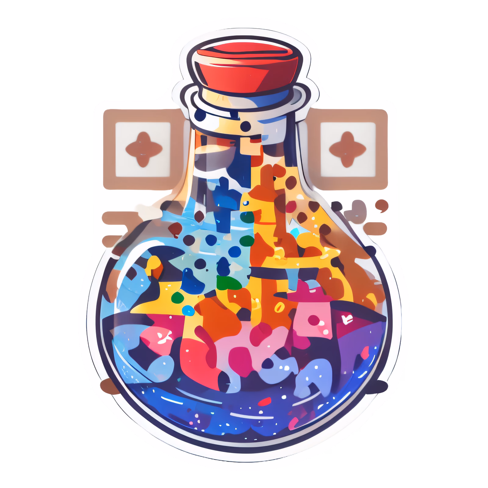 Colorful Potion Flask Vector QR Code for Stickers — image 1
