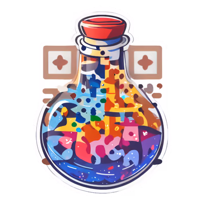 Colorful Potion Flask Vector QR Code for Stickers — image 1