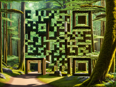 Mossy Forest Path Digital Painting QR Code Art — image 1