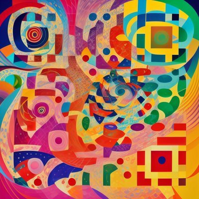 Colorful Spiral Geometric Abstract QR Code Art