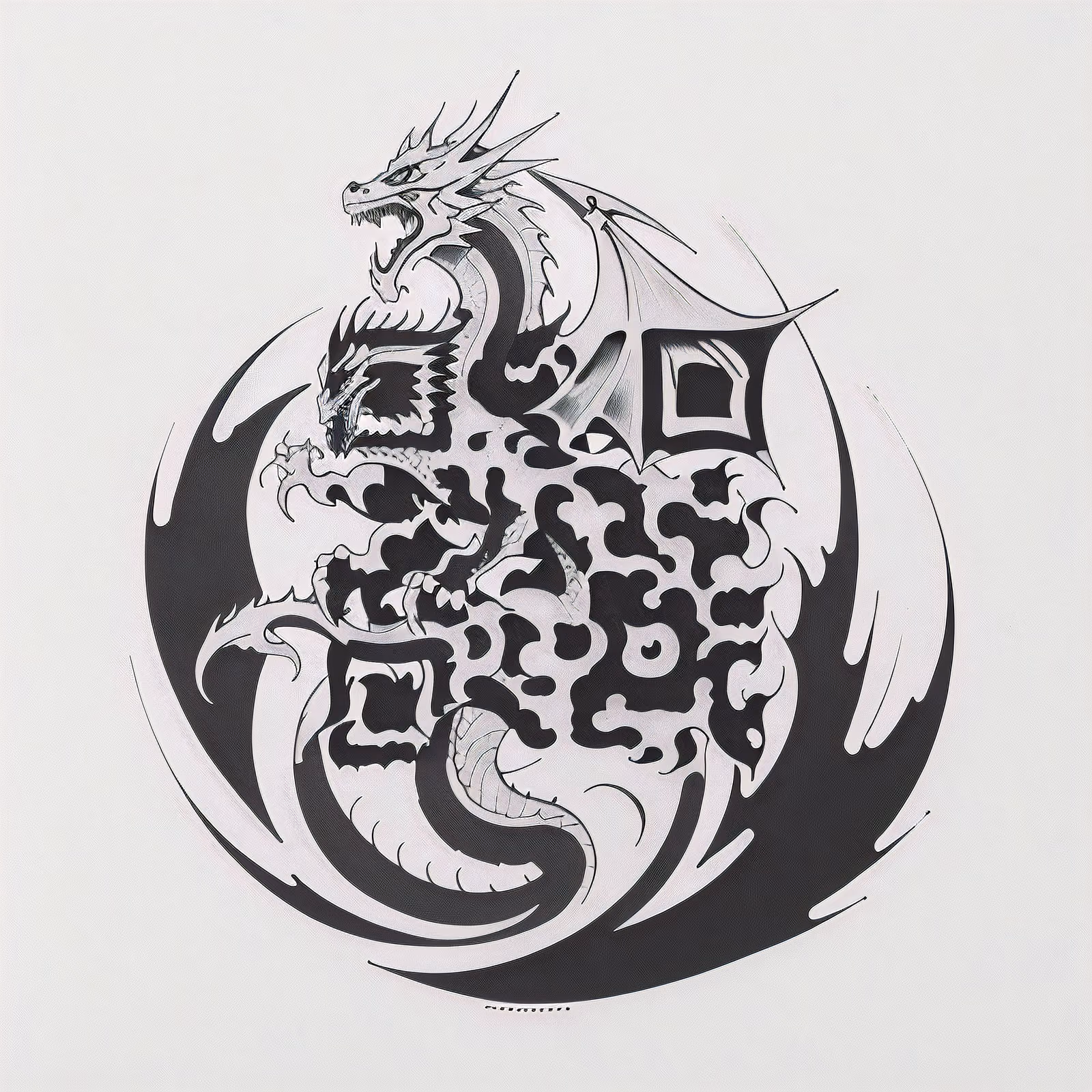 Dragon Crest Ink Tattoo QR Code for Temporary Tattoos — image 1