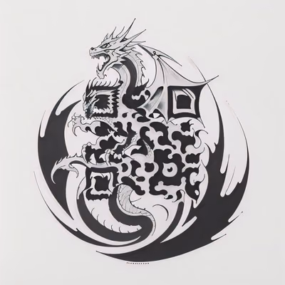 Dragon Crest Ink Tattoo QR Code for Temporary Tattoos — image 1