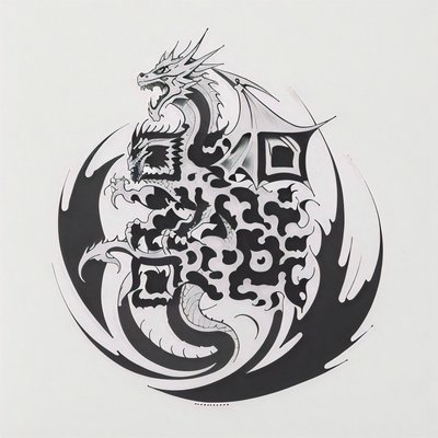 Dragon Crest Ink Tattoo QR Code for Temporary Tattoos