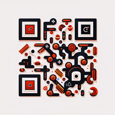 Red Black Candy Icons Vector QR Code for Stickers — image 1