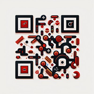 Red Black Candy Icons Vector QR Code for Stickers