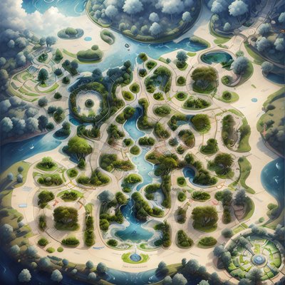 Fantasy Land Map Concept Art QR Code Art