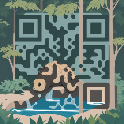 Ankylosaurus Jungle Pool Vector QR Code for Posters — image 1