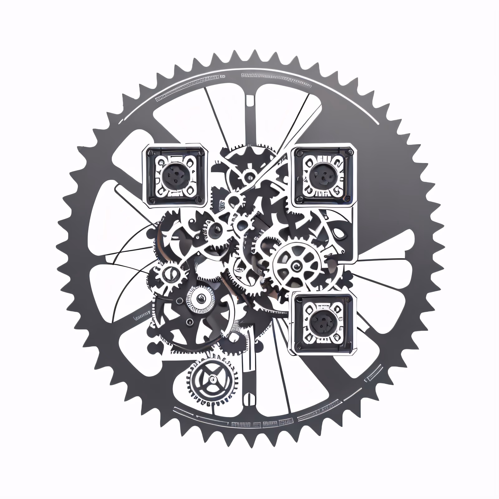 Steampunk Gear Sprocket Line Art QR Code for Stickers — image 1