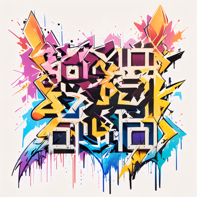 Graffiti Lettering Street Art QR Code for Apparel — image 1