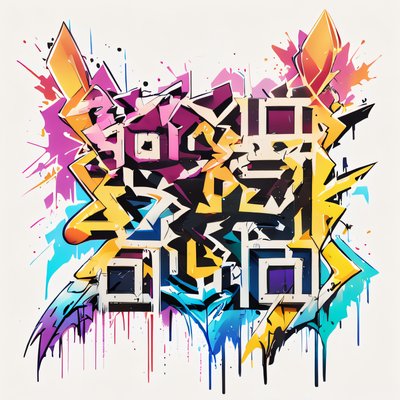 Graffiti Lettering Street Art QR Code for Apparel