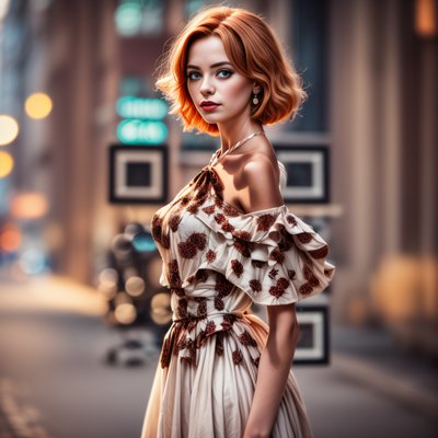 Auburn Haired Woman Fashion Portrait QR Code for Posters