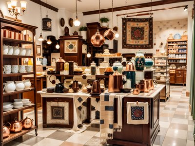 Antique Store Interior Photorealistic QR Code for Storefront Displays