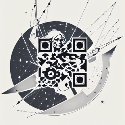 Celestial Archer Ink Tattoo QR Code for Temporary Tattoos
