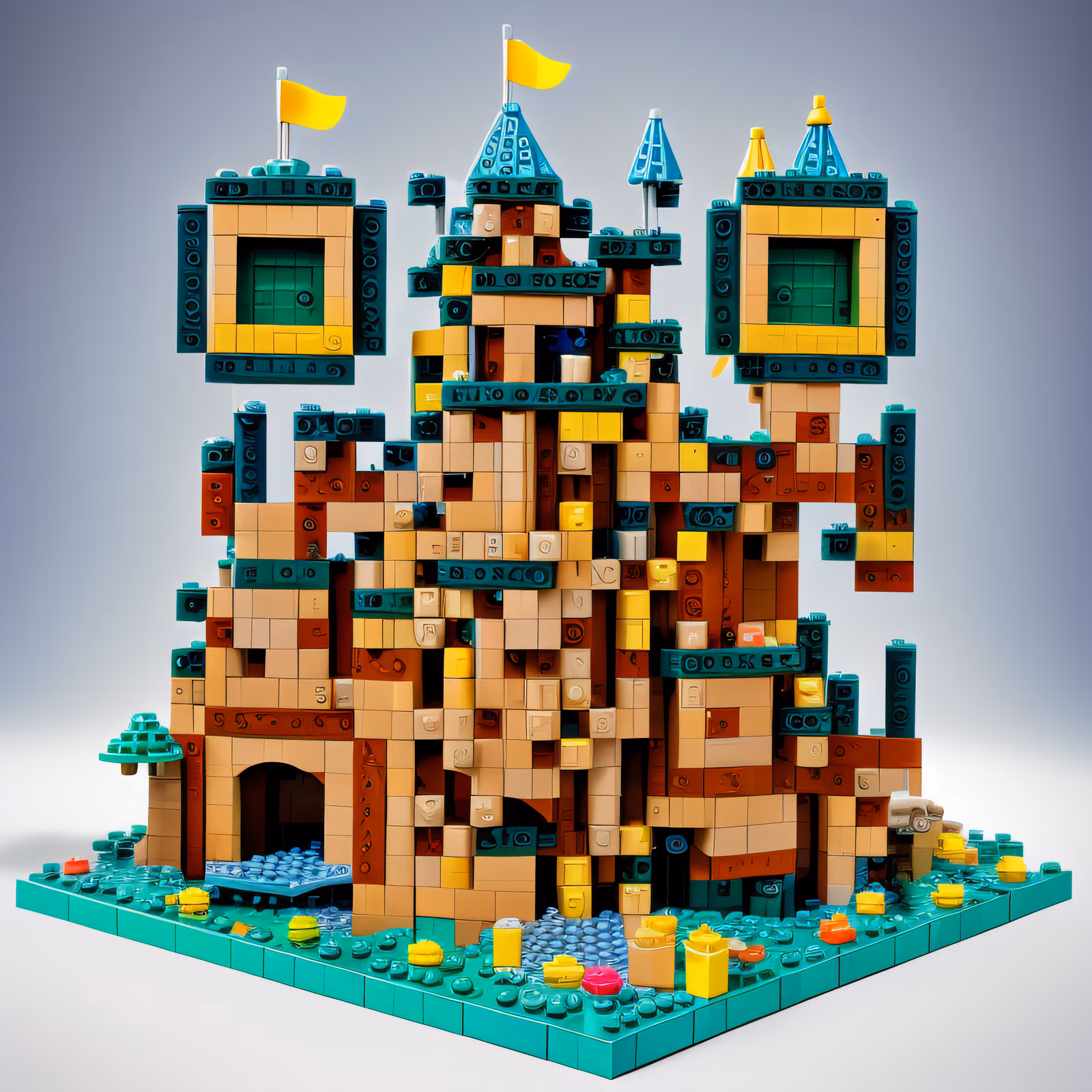 Cubist Brick Castle QR Code for Packaging — image 1