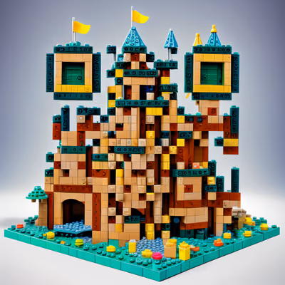 Cubist Brick Castle QR Code for Packaging — image 1