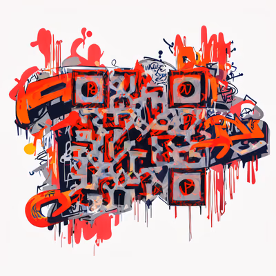 Красные граффити-буквы: QR-код для одежды — изображение 1