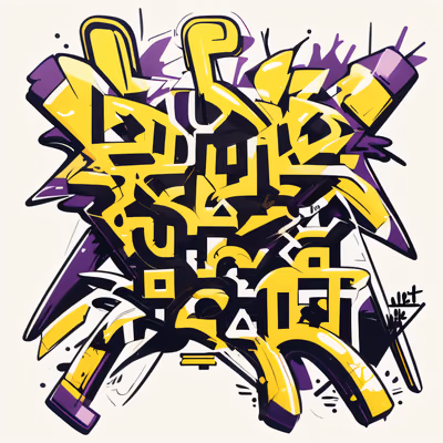 Yellow Graffiti Lettering QR Code for Stickers — image 1