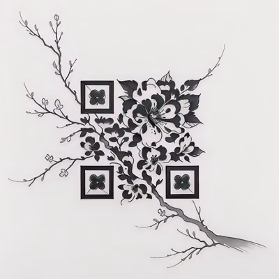 Cherry Blossom Branch Tattoo QR Code for Temporary Tattoos — image 1