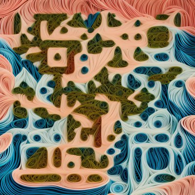 Coiled Paper Landscape Quilling QR Code Art
