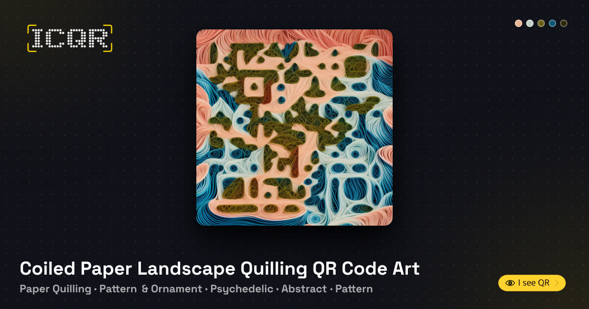 Coiled Paper Landscape Quilling QR Code Art • ICQR