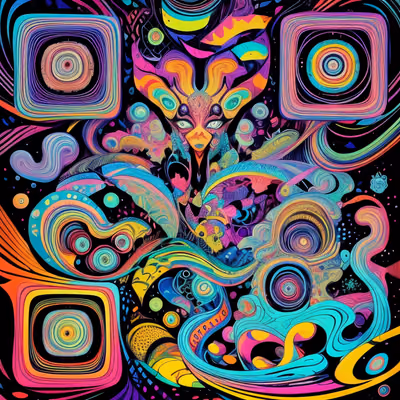 Trippy Psychedelic Creature QR Code for Posters — image 1