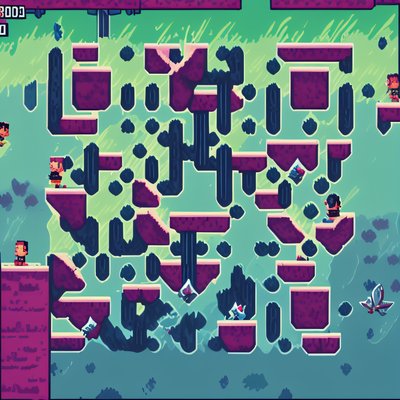 Pixel Platformer Game Level QR Code for Posters