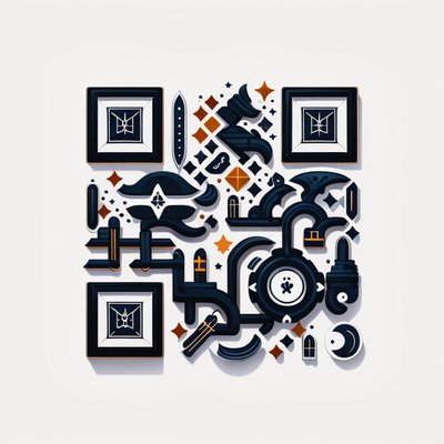 Magic Stars and Moons Vector QR Code for Stickers