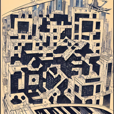 Comic Skyscraper Cityscape QR Code for Posters — image 1