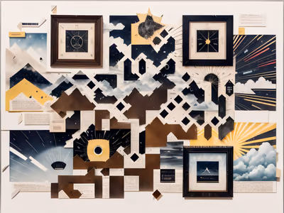 Stormy Cloud Paper Collage QR Code Art — image 1