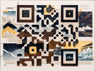 Stormy Cloud Paper Collage QR Code Art