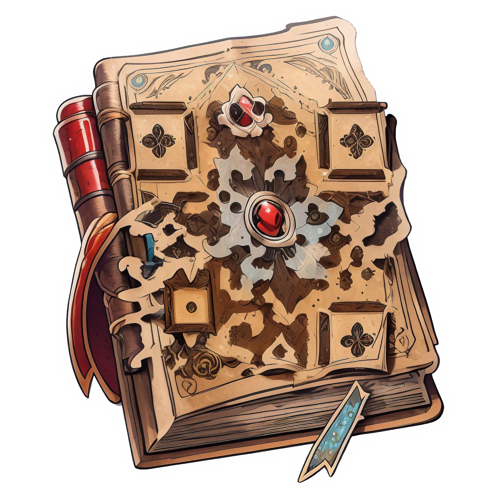Ancient Spellbook Vector Treasure QR Code for Stickers — image 1