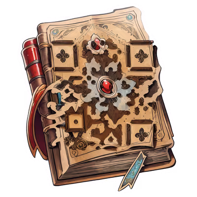 Ancient Spellbook Vector Treasure QR Code for Stickers — image 1