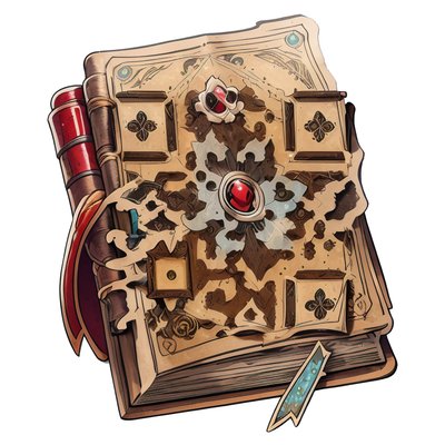 Ancient Spellbook Vector Treasure QR Code for Stickers