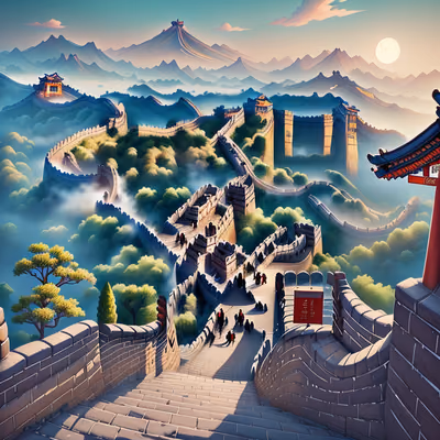 Великая Китайская стена в игровом стиле: QR-код для постеров — изображение 1
